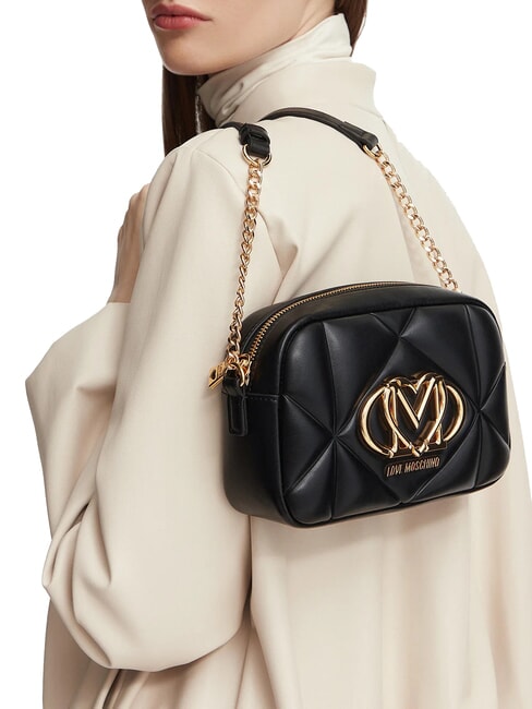 EMBOSSED QUILTED Mini bolso de hombro acolchado negro - Bolsos Mujer
