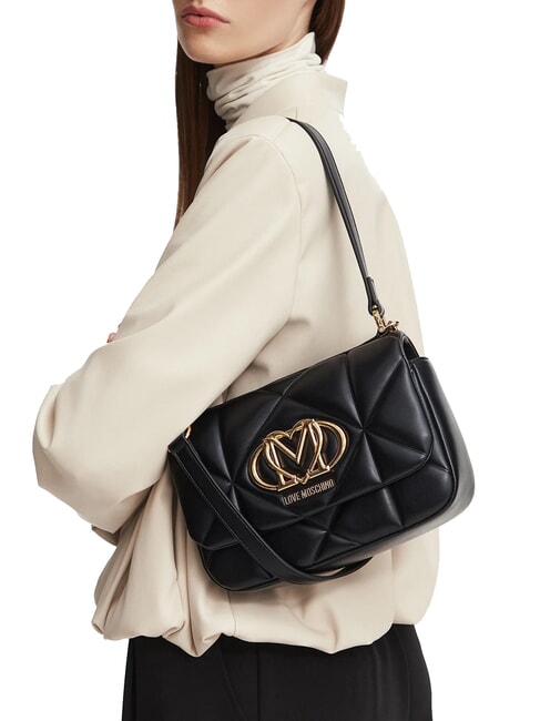 EMBOSSED QUILTED Bolso de hombro con correa para el hombro. negro - Bolsos Mujer