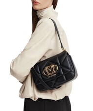 LOVE MOSCHINO EMBOSSED QUILTED Bolso de hombro con correa para el hombro. negro - Bolsos Mujer - 2