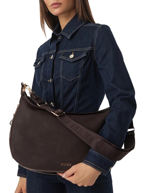 KALISKA Bolso de hombro con correa para el hombro. marr&oacute;n oscuro - Bolsos Mujer