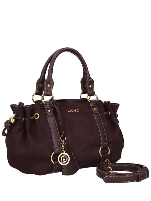 GINESA Bolso de mano con correa para el hombro. berenjena roja - Bolsos Mujer