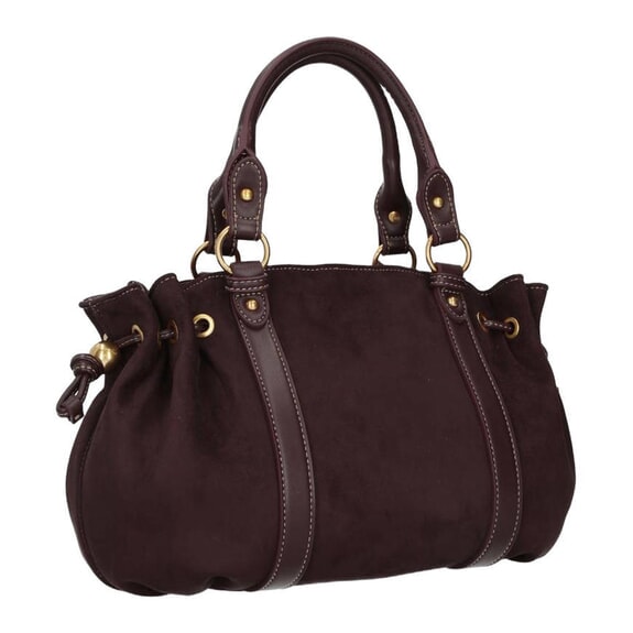 GINESA Bolso de mano con correa para el hombro. berenjena roja - Bolsos Mujer