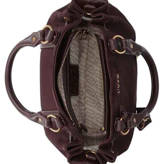 GINESA Bolso de mano con correa para el hombro. berenjena roja - Bolsos Mujer