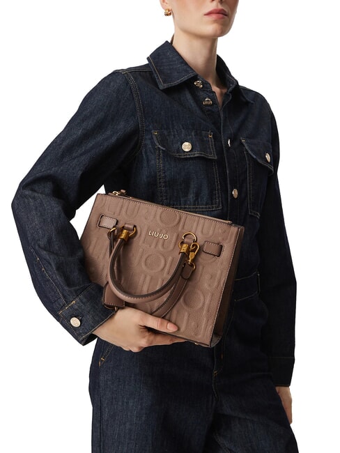 MANHATTAN Bolso de mano con correa de hombro extra&iacute;ble. moca - Bolsos Mujer