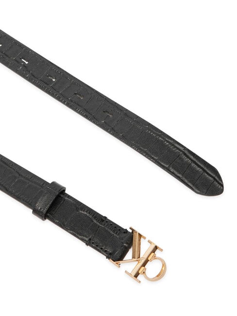 FACET CK BUCKLE Cintur&oacute;n de cuero de doble cara negro / oro claro antiguo - Cinturones