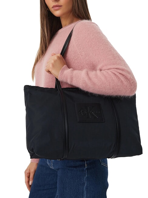 TOTE Bolso de compras de tela reciclada En negro - Bolsos Mujer