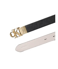 CALVIN KLEIN CK HARDWARE Cintur&oacute;n de cuero reversible negro / luz antigua de castillo - Cinturones - 3