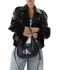 CALVIN KLEIN BOLD CK Bolso de hombro con correa para el hombro. blanco y negro - Bolsos Mujer - 2