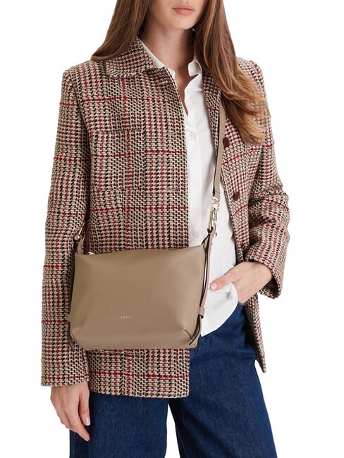 TONIE  Mini bolso de hombro, en piel gris - Bolsos Mujer