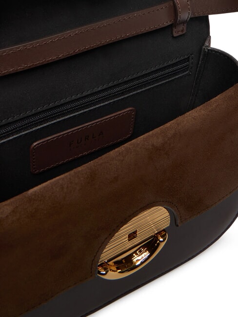 SFERA Mini bolso de hombro, en piel chocolate - Bolsos Mujer