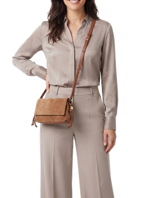 THESS SUEDE BIM Minibolso de hombro co&ntilde;ac - Bolsos Mujer