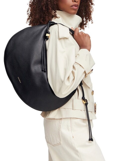 THESS Bolso de hombro de piel negro - Bolsos Mujer
