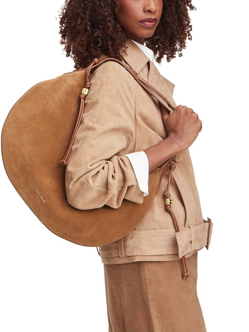 THESS SUEDE BIM Bolso de hombro maxi, de piel. co&ntilde;ac - Bolsos Mujer