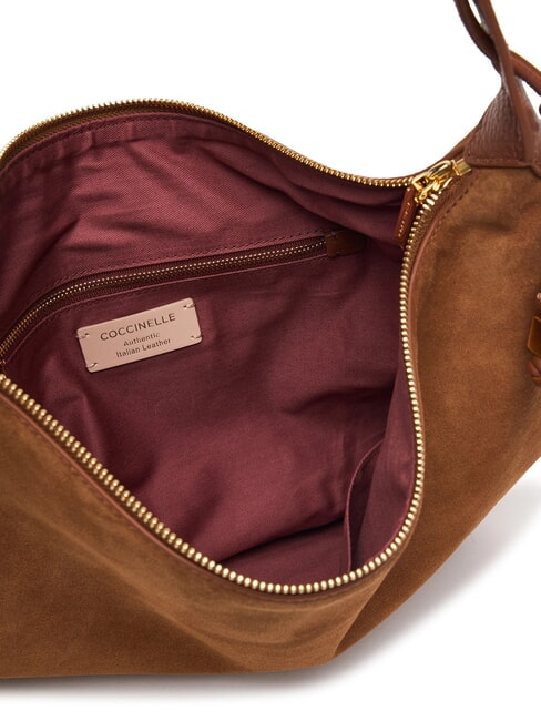 THESS SUEDE BIM Bolso de hombro maxi, de piel. co&ntilde;ac - Bolsos Mujer