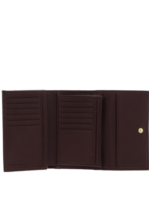 METALLIC SOFT Cartera plegable de piel martillada baya - Carteras Mujer