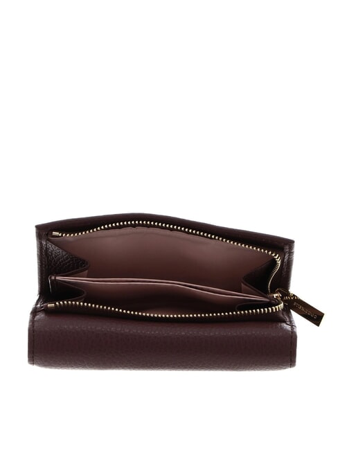 METALLIC SOFT Cartera plegable de piel martillada baya - Carteras Mujer