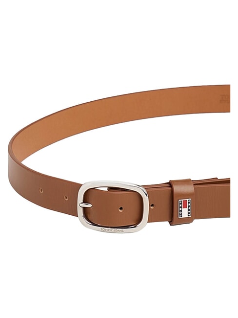 TOMMY JEANS OVAL  Cintur&oacute;n de cuero acortable co&ntilde;ac - Cinturones