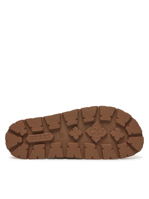 FAXON2 Sandalias de cu&ntilde;a de 6,5 cm Beige / Marr&oacute;n - Zapatos Mujer