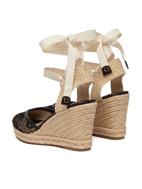 CHEYIN Sandalias tipo alpargata con tac&oacute;n de 10 cm negro natural - Zapatos Mujer