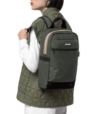KWAY MID LAON Mochila de nailon repelente al agua verde negruzco - Mochilas Escuela & Tiempo Libre - 2