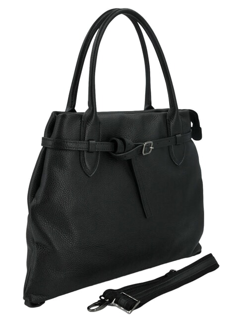 ELIF Bolso de mano mediano de piel con correa para el hombro. negro - Bolsos Mujer