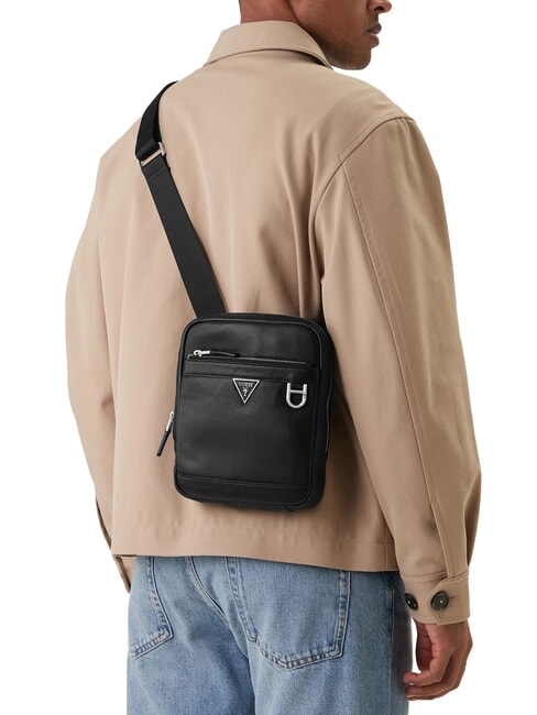 MONACO Bolso de cuero NEGRO - Bandoleras Hombre