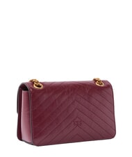 PINKO LOVE ONE LIGHT Mini bolso de piel acolchada Grosella intensa-oro antiguo - Bolsos Mujer - 2