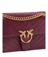 PINKO LOVE ONE LIGHT Mini bolso de piel acolchada Grosella intensa-oro antiguo - Bolsos Mujer - 3