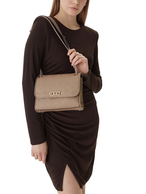 ANISE Minibolso de hombro / bolso cruzado logotipo de color topo oscuro - Bolsos Mujer
