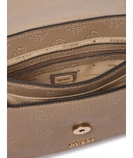 GUESS ANISE Minibolso de hombro / bolso cruzado logotipo de color topo oscuro - Bolsos Mujer - 4