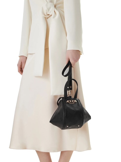 ANISE Bolso de mano con correa para el hombro. logotipo negro - Bolsos Mujer