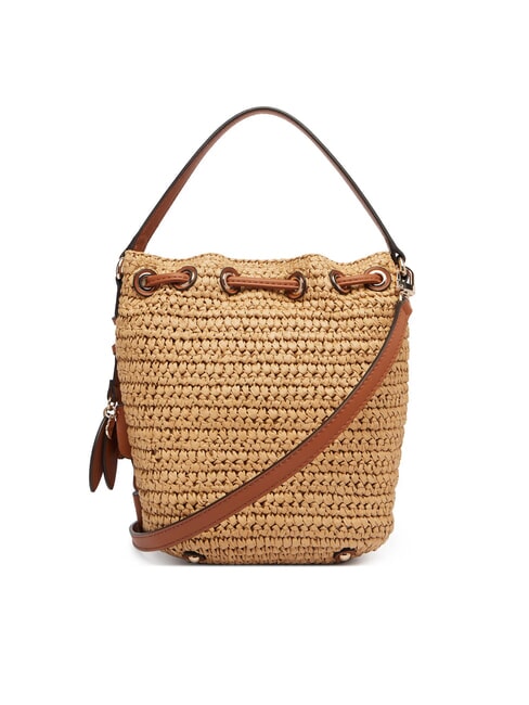 OFELIA Minibolso tipo cubo con correa para el hombro natural / co&ntilde;ac - Bolsos Mujer