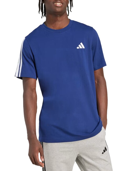 3 STRIPES Camiseta de manga corta y cuello redondo azul - camiseta