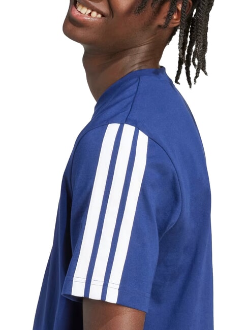 3 STRIPES Camiseta de manga corta y cuello redondo azul - camiseta