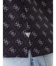 GUESS ALL OVER JACQUARD Polo azul inteligente 4G en toda la superficie - camisa polo - 3