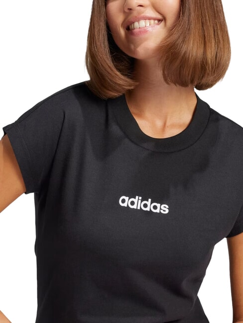 LINEAR Camiseta de manga corta, algod&oacute;n puro negro - camiseta