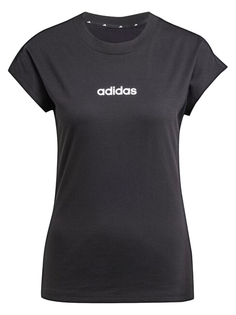 LINEAR Camiseta de manga corta, algod&oacute;n puro negro - camiseta