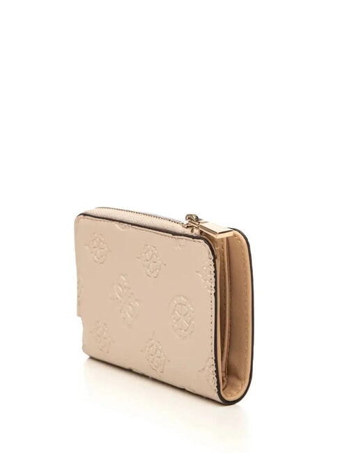 LAUREL 2 Cartera mediana con cremallera logotipo color topo claro - Carteras Mujer