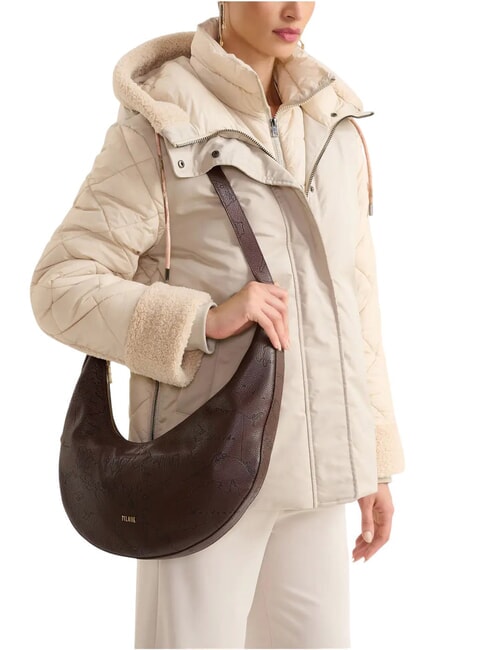 RISING MOON BAG Bolso de hombro de piel chocolate - Bolsos Mujer