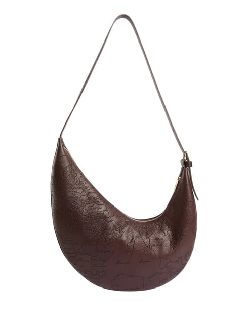 RISING MOON BAG Bolso de hombro de piel chocolate - Bolsos Mujer