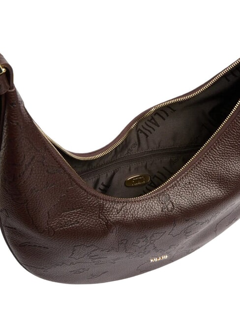 RISING MOON BAG Bolso de hombro de piel chocolate - Bolsos Mujer