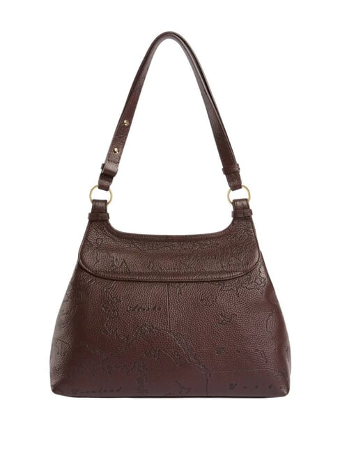 ANTIQUE GEO Bolso de hombro de piel chocolate - Bolsos Mujer
