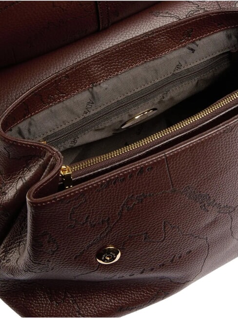 ANTIQUE GEO Bolso de hombro de piel chocolate - Bolsos Mujer