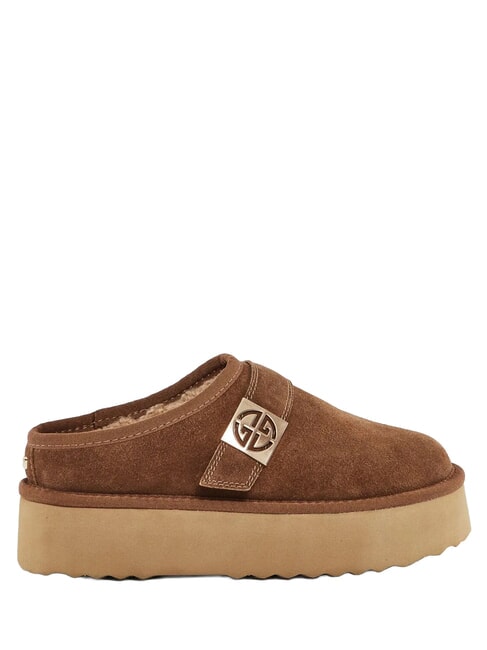LELLA Zuecos de gamuza COGNAC - Zapatos Mujer