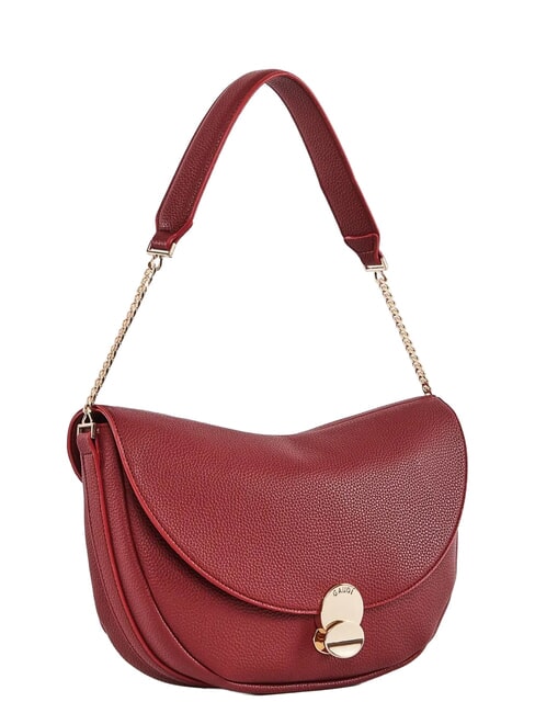 EVELYN Bolso de hombro con logo met&aacute;lico ROJO - Bolsos Mujer