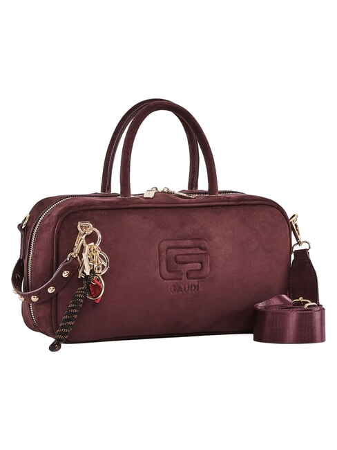 GRETA SUEDE Bolso con correa para el hombro y dije borgo&ntilde;a - Bolsos Mujer