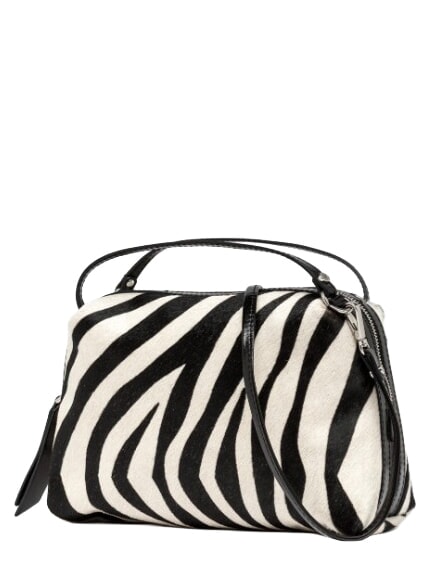 ALIFA Bolso de hombro de piel con correa para el hombro. cebra blanca y negra - Bolsos Mujer
