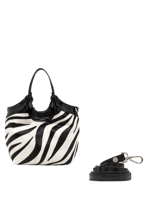 ALIFA Bolso de hombro de piel con correa para el hombro. cebra blanca y negra - Bolsos Mujer
