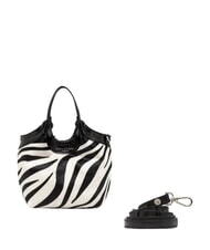 GIANNI CHIARINI ALIFA Bolso de hombro de piel con correa para el hombro. cebra blanca y negra - Bolsos Mujer - 3