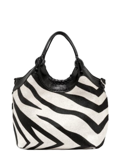 ALIFA Bolso de hombro de piel con correa para el hombro. cebra blanca y negra - Bolsos Mujer